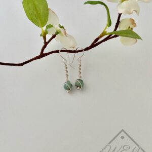 African Turquoise Eva Drop Earrings In Sterling Silver