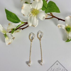 Pearl Drop Earrings In 14K Yellow Gold Filled