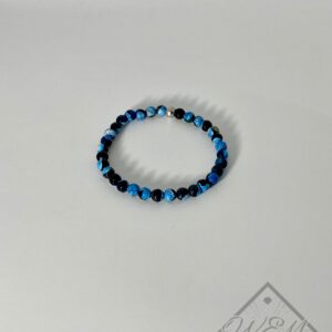 Black and Blue Fire Agate Aaron Stretch Bracelet