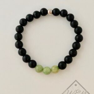 Black Onyx Olivine Aaron Stretch Bracelet
