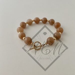 Peach Moonstone Belle Bracelet In 14K Yellow Gold Filled