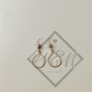 Riverstone Hoop Dangle Earrings In 14K Yellow Gold Filled