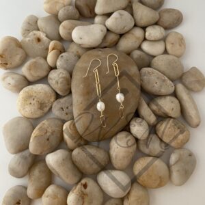 Pearl Dangle Earrings In 14K Yellow Gold Filled