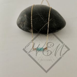 Russian Amazonite Georgia Necklace In 14K Yellow Gold Filled