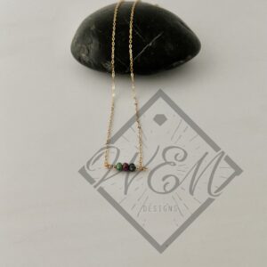 Ruby Zoisite Georgia Necklace In 14K Yellow Gold Filled