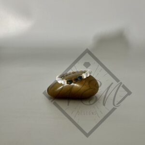 Blue Marble Quartz White Agate Clara Stretch Bracelet