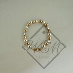 Bright Bead Bracelet In 14K Yellow Gold Filled And Sterling Silver