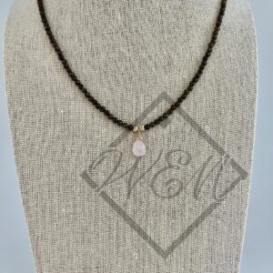 Australian Boulder Opal Rose Quartz Necklace