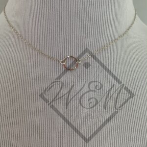 Round Wavy Link Necklace In Sterling Silver