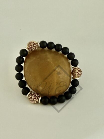 Onyx Wood Bead Aaron Stretch Bracelet - Image 3