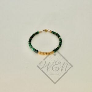 Malachite Gold Bead Bracelet