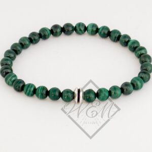 Malachite Silver Aaron Stretch Bracelet