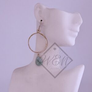 Amazonite Sterling Silver Bold Hoop Earrings