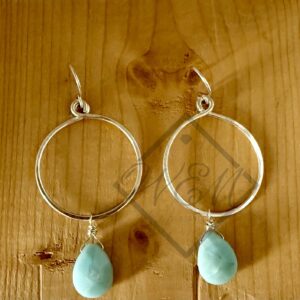 Amazonite Sterling Silver Bold Hoop Earrings