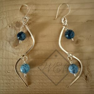 Blue Rutilated Quartz 14K Yellow Gold Filled Dangle Earrings